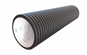 Труба гофрированная sn6 290/250 6м с раструбом (ПЕРФОРАЦИЯ) 1